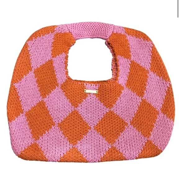 ‼️BLOWOUT SALE‼️5/$25 NEW kopari Pink and Orange Knit Women's Bag - Picture 1 of 4